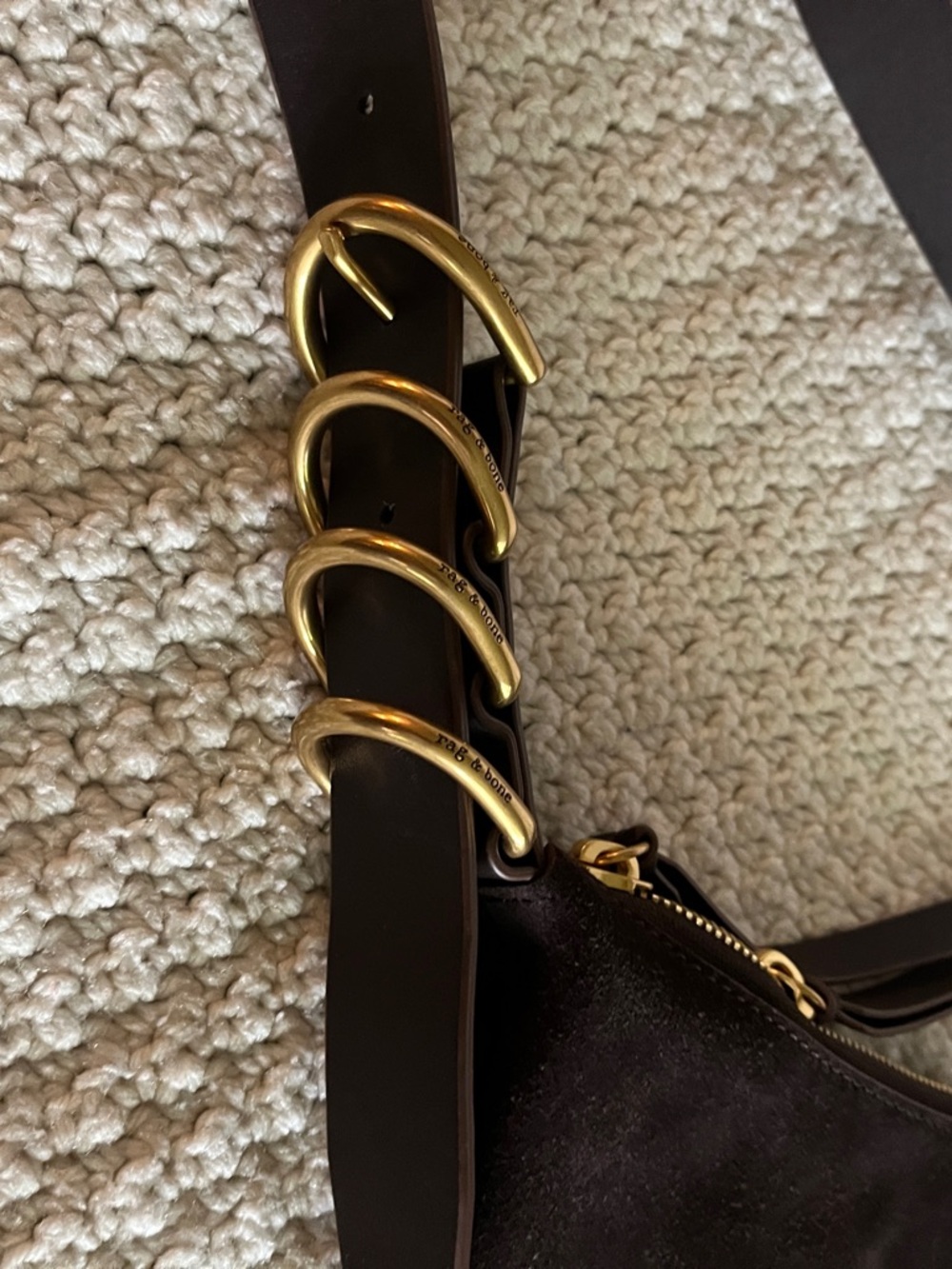 rag & bone dark brown suede crossbody NWOT - Picture 2 of 6